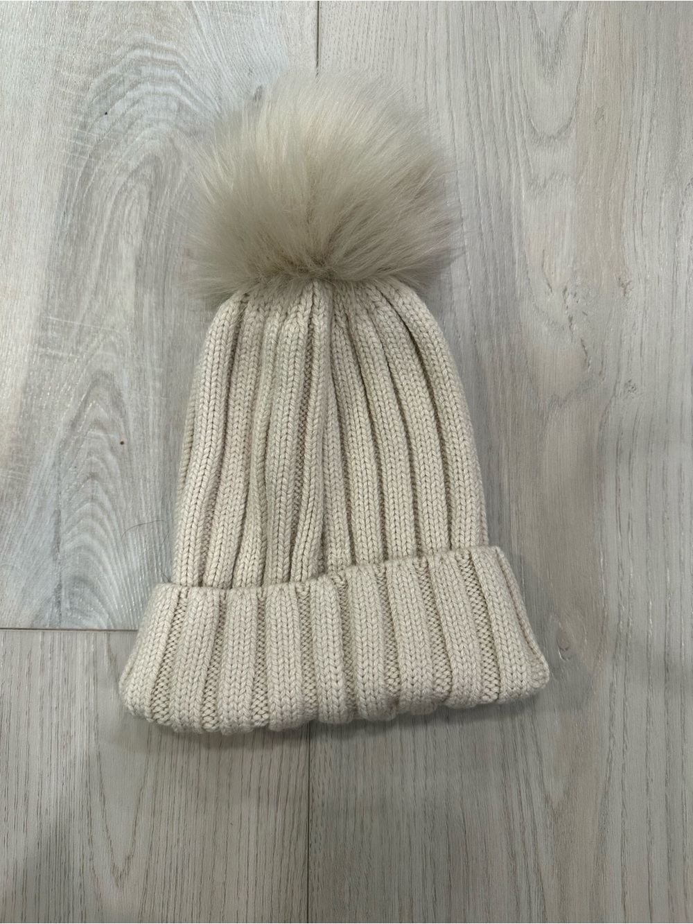 Sunday Best Cream Knit Pom Beanie
